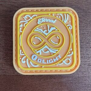 Olight Eternal PVC Morale Patch Orange Yellow Infinity Symbol EDC Gear Hook Loop